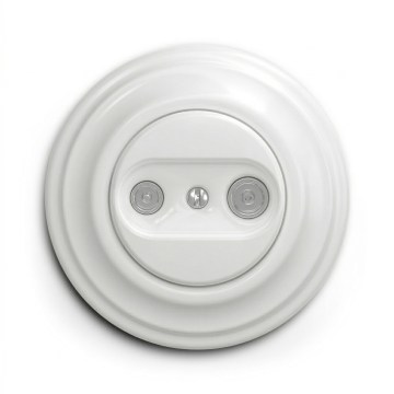 Kliklap - Tomada de antena TV+R retro (final) com moldura branco neve