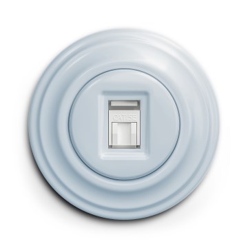 Kliklap - Tomada de Dados Retro com Moldura Azul