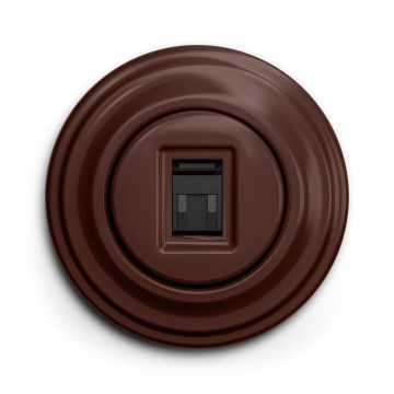 Kliklap - Tomada de dados retro com moldura castanha