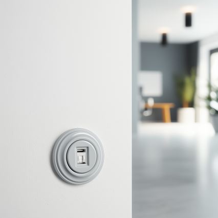 Kliklap - Tomada de dados retro com moldura cinzenta