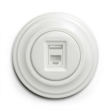 Kliklap - Tomada de dados retro com moldura em branco neve
