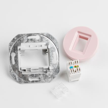 Kliklap - Tomada de dados retro com moldura, rosa antigo
