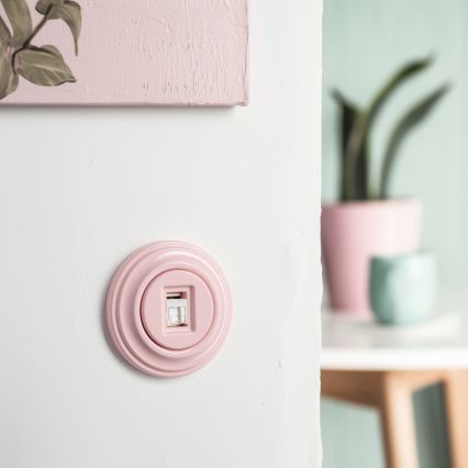 Kliklap - Tomada de dados retro com moldura, rosa antigo