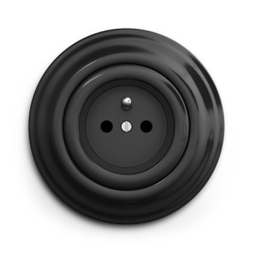 Kliklap - Tomada doméstica retro com moldura 230 V preta