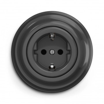 Kliklap - Tomada doméstica retro com moldura SCHUKO 230 V/16 A antracite