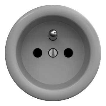 Kliklap - Tomada doméstica retro sem moldura 230 V cinzenta