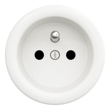 Kliklap - Tomada doméstica retro sem moldura 230V branco neve