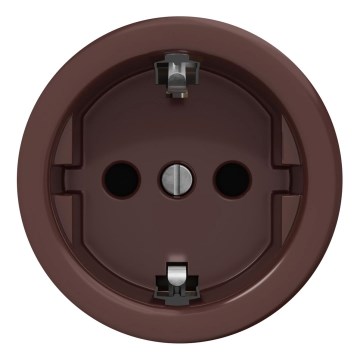 Kliklap - Tomada doméstica retro sem moldura SCHUKO 230V/16A, castanha