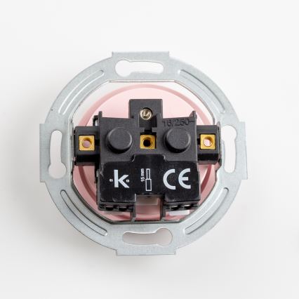 Kliklap - Tomada doméstica retro tripla com moldura 230V rosa vintage
