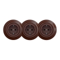 Kliklap - Tomada doméstica retro tripla com moldura SCHUKO 230V castanha