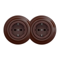 Kliklap - Tomada dupla retro residencial com moldura SCHUKO 230V castanha