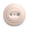 Kliklap - Tomada retro de antena TV+R (terminal) com moldura em rosa antigo