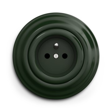 Kliklap - Tomada retro de parede com moldura 230 V verde