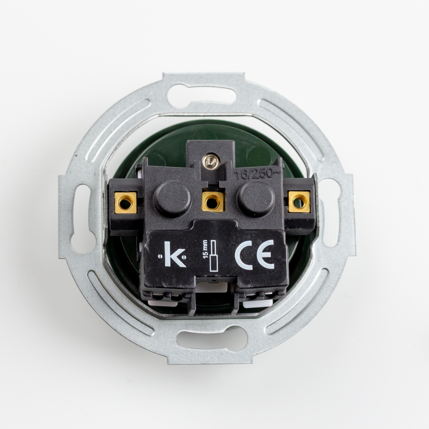 Kliklap - Tomada retro de parede com moldura 230 V verde