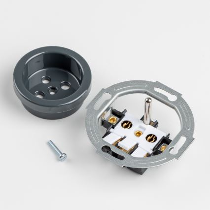 Kliklap - Tomada retro doméstica com moldura 230V antracite