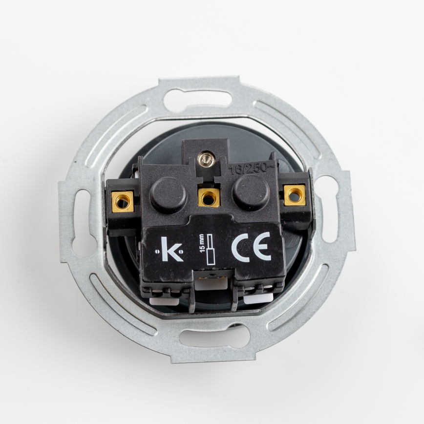 Kliklap - Tomada retro doméstica com moldura 230V antracite