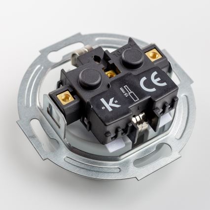 Kliklap - Tomada retro doméstica com moldura SCHUKO 230V/16A cinzenta