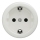 Kliklap - Tomada retro doméstica SCHUKO 230V/16A sem moldura em cerâmica branca