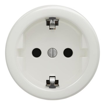 Kliklap - Tomada retro doméstica SCHUKO sem moldura 230V/16A branca