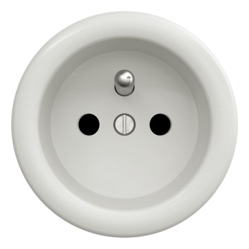 Kliklap - Tomada retro doméstica sem moldura 230V cerâmica branca