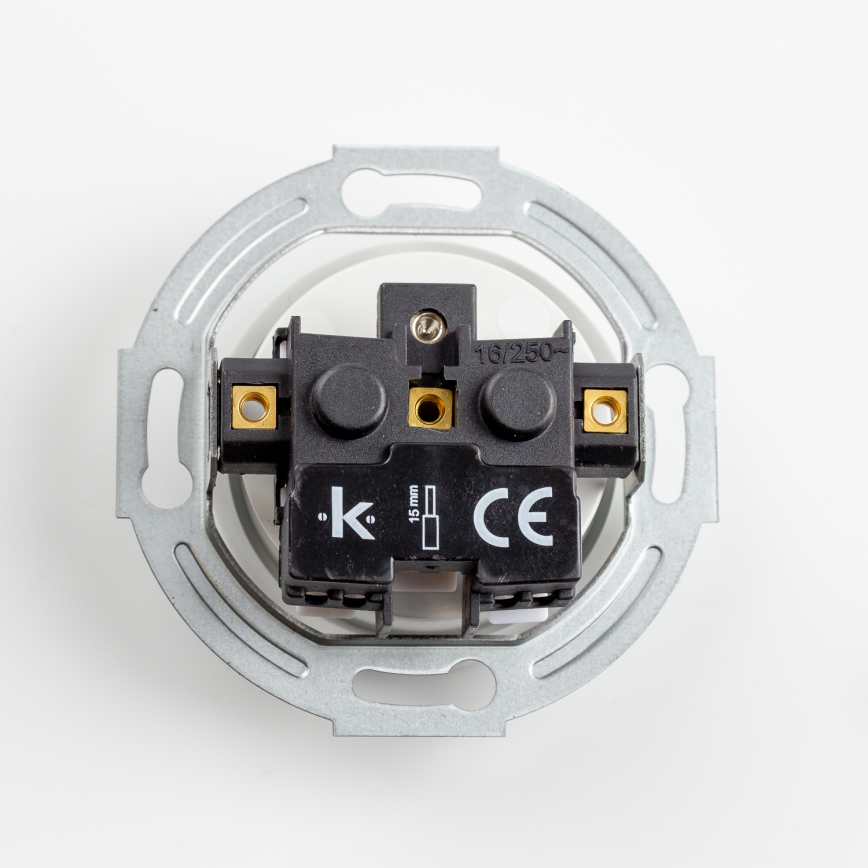 Kliklap - Tomada retro doméstica sem moldura 230V cerâmica branca
