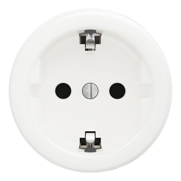 Kliklap - Tomada retro doméstica sem moldura SCHUKO 230V/16A branca