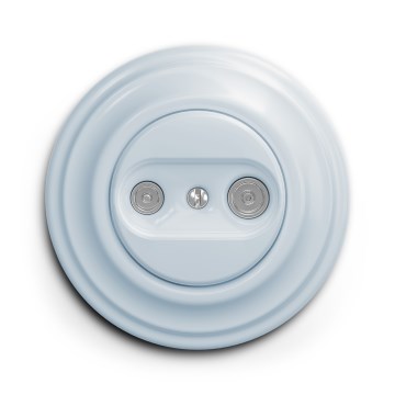 Kliklap - Tomada retro para TV+R (terminal) com moldura azul