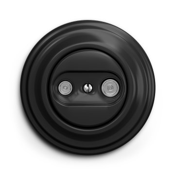 Kliklap - Tomada retro para TV+R (terminal) com moldura, preta