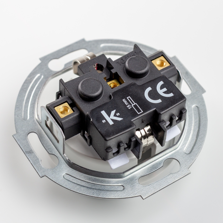 Kliklap - Tomada retrô residencial com moldura SCHUKO 230V/16A branco neve