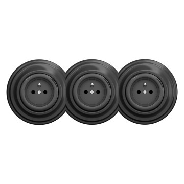 Kliklap - Tomada retro tripla de parede com moldura, 230 V, antracite