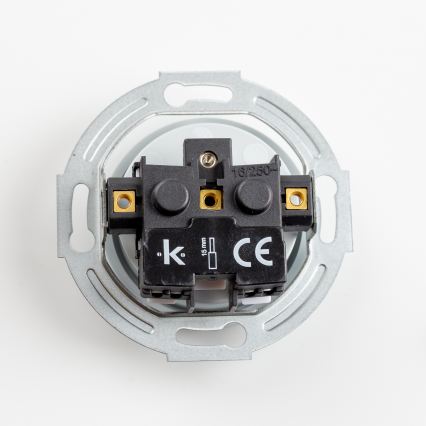 Kliklap - Tomada retro tripla doméstica com moldura 230V cinzenta