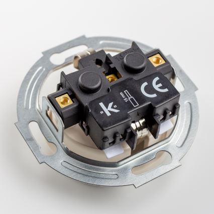 Kliklap - Tomada tripla retro para uso doméstico com moldura SCHUKO 230V bege