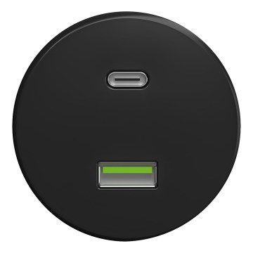 Kliklap - Tomada USB Retro A+C sem moldura preta