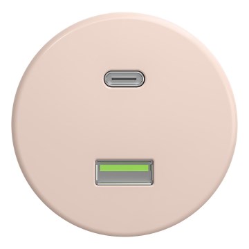 Kliklap - Tomada USB Retro A+C sem moldura rosa antigo