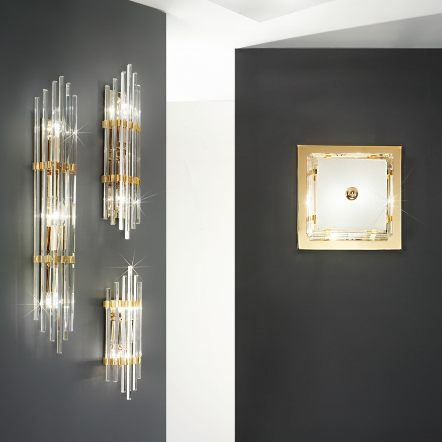 Kolarz 0342.63.3 - Iluminação de parede ONTARIO 3xE14/40W/230V 60 cm 24K dourado
