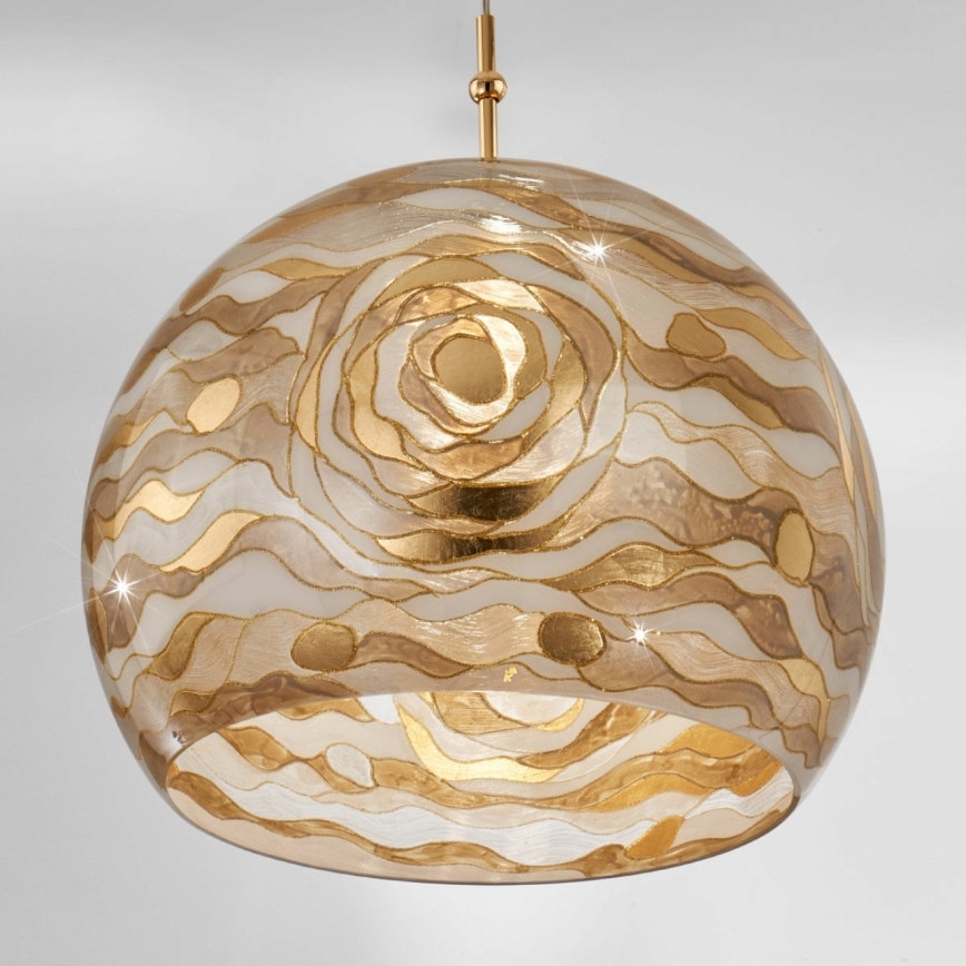 Kolarz 0392.31L.3.Aq.Ch - Candeeiro suspenso LUNA 1xE27/60W/230V 24K dourado