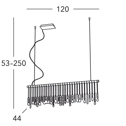 Kolarz 104.87.5 - Candeeiro suspenso de cristal STRETTA 7xG9/40W/230V cromado brilhante