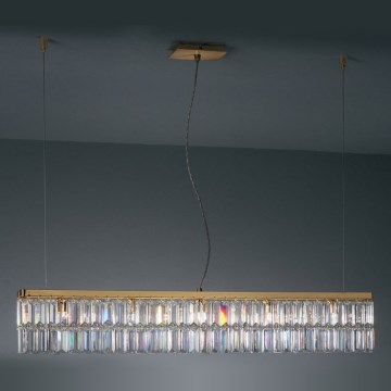 Kolarz 314.87.3 - Lustre de cristal em cabo PRISMA 7xG9/25W/230V ouro 24K