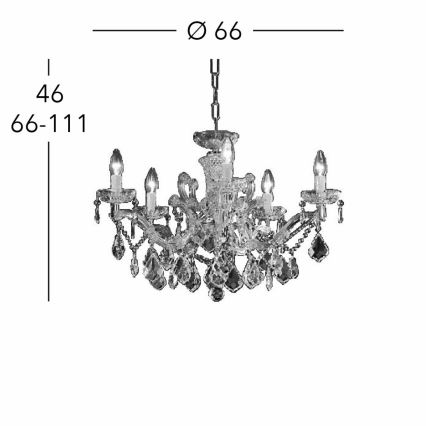 Kolarz 3149.85.3.KoT - Lustre de cristal com corrente MARIA LOUISE 5xE14/40W/230V ouro 24K