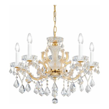 Kolarz 3149.85.3.KoT - Lustre de cristal com corrente MARIA LOUISE 5xE14/40W/230V ouro 24K