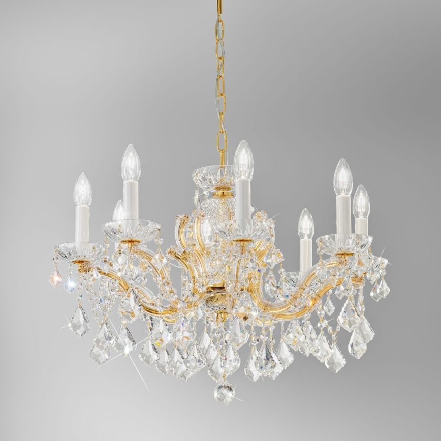 Kolarz 3149.88.3.KoT - Lustre de cristal em corrente MARIA LOUISE 8xE14/40W/230V ouro 24K