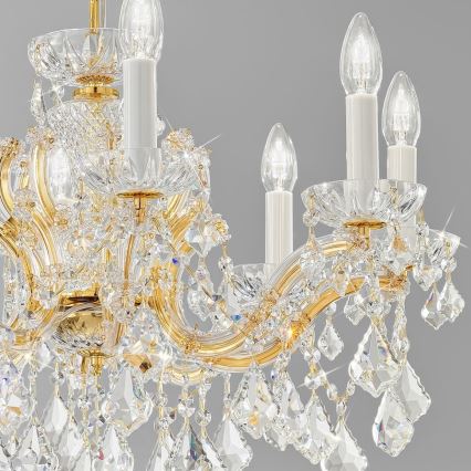 Kolarz 3149.88.3.KoT - Lustre de cristal em corrente MARIA LOUISE 8xE14/40W/230V ouro 24K