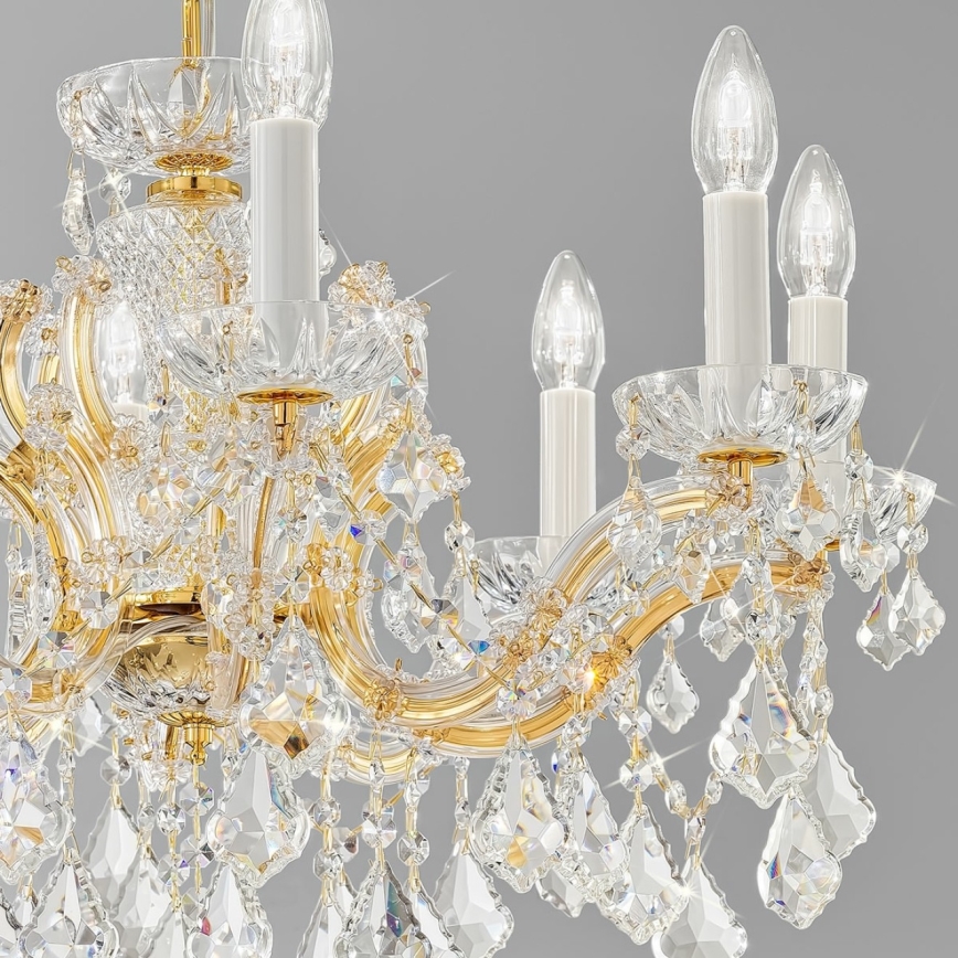 Kolarz 3149.88.3.KoT - Lustre de cristal em corrente MARIA LOUISE 8xE14/40W/230V ouro 24K