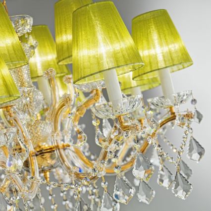 Kolarz 3149.88+4.3.KoT - Lustre de cristal com corrente MARIA LOUISE 12xE14/40W/230V ouro 24K