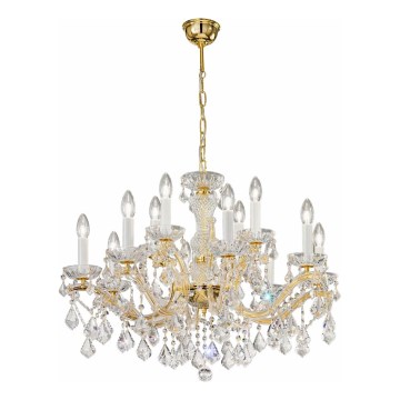 Kolarz 3149.88+4.3.KoT - Lustre de cristal com corrente MARIA LOUISE 12xE14/40W/230V ouro 24K