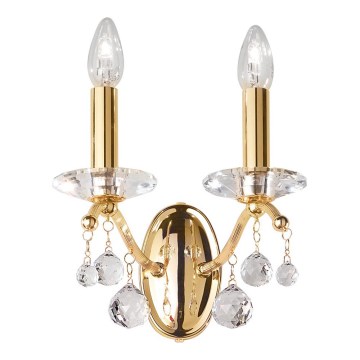 Kolarz 3234.62.3.KoT - Aplique de parede em cristal CARMEN 2xE14/60W/230V, acabamento em ouro 24K