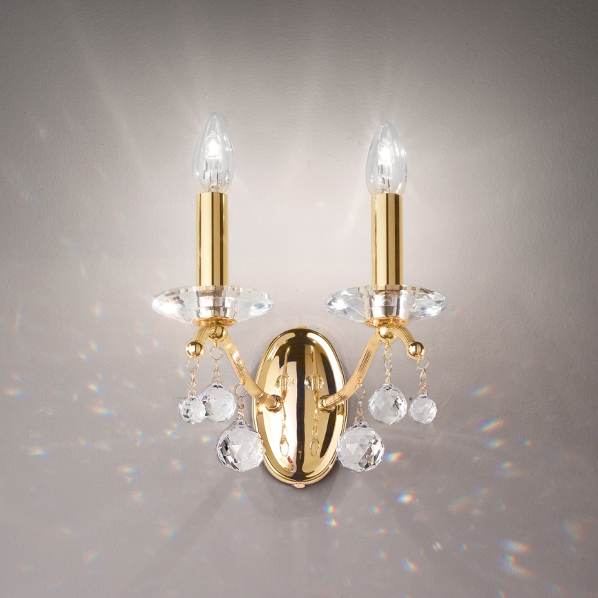 Kolarz 3234.62.3.KoT - Aplique de parede em cristal CARMEN 2xE14/60W/230V, acabamento em ouro 24K