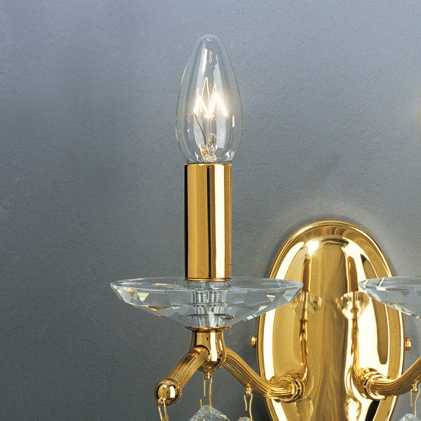 Kolarz 3234.62.3.KoT - Aplique de parede em cristal CARMEN 2xE14/60W/230V, acabamento em ouro 24K