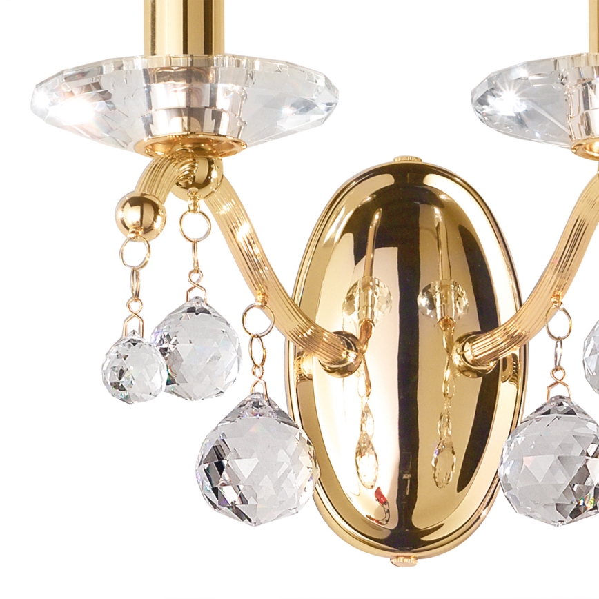 Kolarz 3234.62.3.KoT - Aplique de parede em cristal CARMEN 2xE14/60W/230V, acabamento em ouro 24K