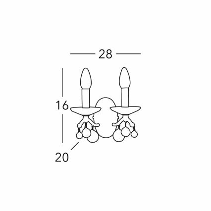 Kolarz 3234.62.3.KoT - Aplique de parede em cristal CARMEN 2xE14/60W/230V, acabamento em ouro 24K